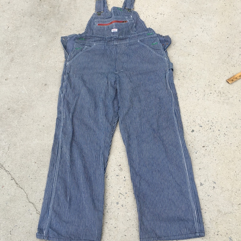 Vintage Pointer Brand Striped Denim overalls 36-30 dead stock